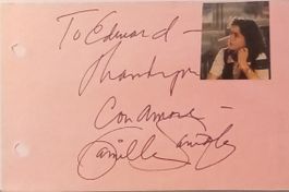 Camille Saviola 1950-2021 Autogramm signiert Karte 10x15cm