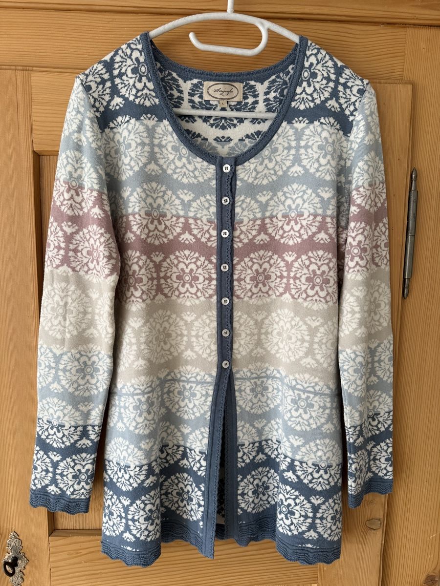 Sorgenfri Giacche: Sorgenfri Sylt Jacke Strickjacke Pullover lang Gr L – Usato da Uster venduto da Schangnau87 1