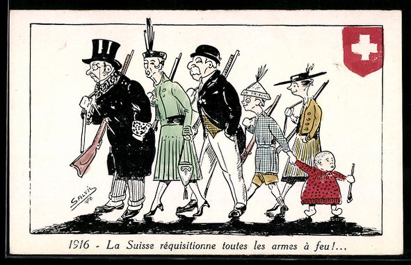 Cartoline postali: Schweiz, La Suisse réquisitionne toutes – Usato da Berlin venduto da bartko-reher