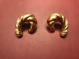 Ohrstecker Muscheln mit Diamanen Gelbgold 18 Karat Au 750