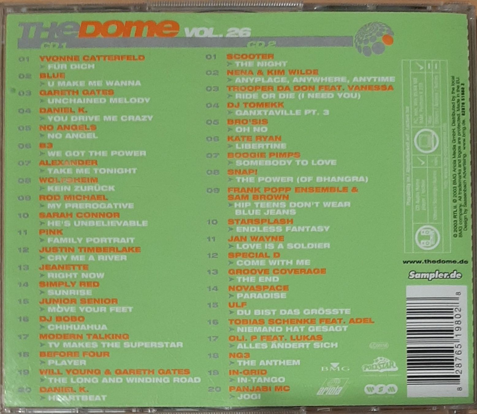 CDs: The Dome Vol. 26, Doppel-CD 2003, Hit Compilation, Sampler – Gebraucht aus Amriswil von Celini3 1