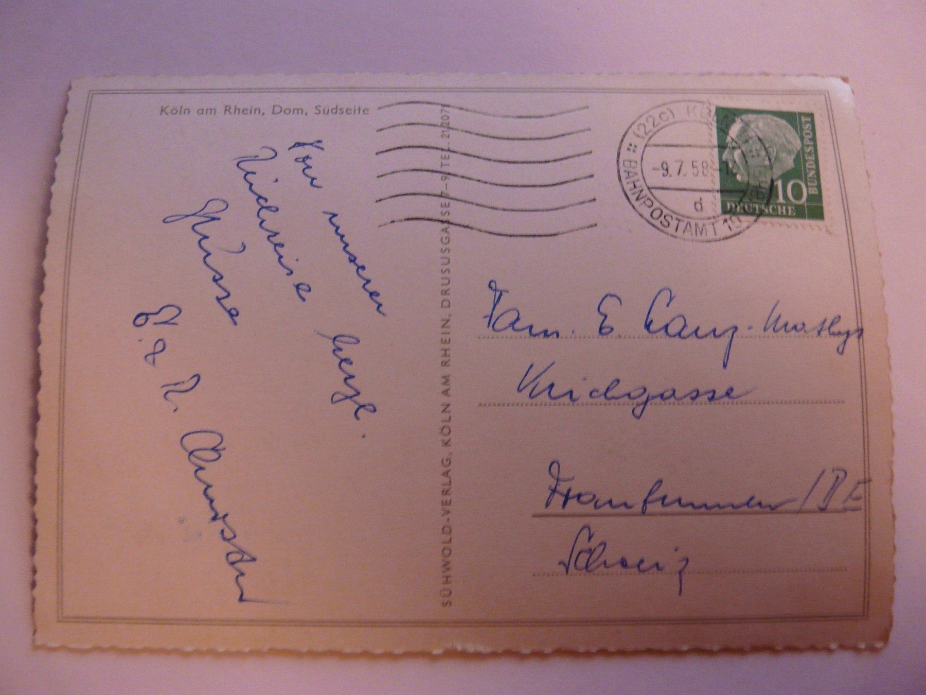 Cartoline postali: AK 1958 Kölner Dom; gebraucht – Usato da Grossaffoltern venduto da Prinzessin57 1