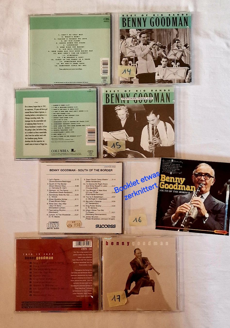 CDs: Benny Goodman über 17 CD Sammlung, auch einzeln möglich – D'occasion à Uitikon Waldegg par Smeragol 3