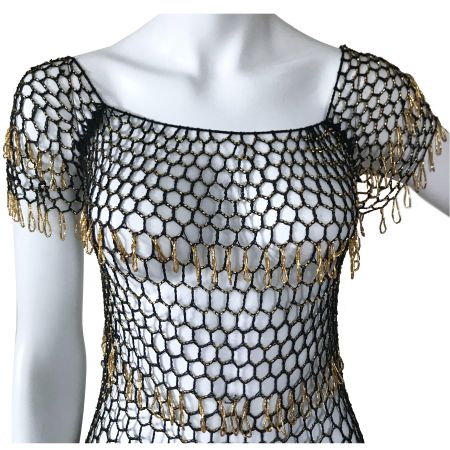 Burlesque Dress Kabarett Film Orig VINTAGE 1920s Goldperlen