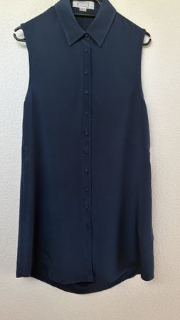 Robe sans manches bleu marine taille 6 100% soie