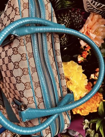 Sac à main Gucci toile monogramme bleu état acceptable