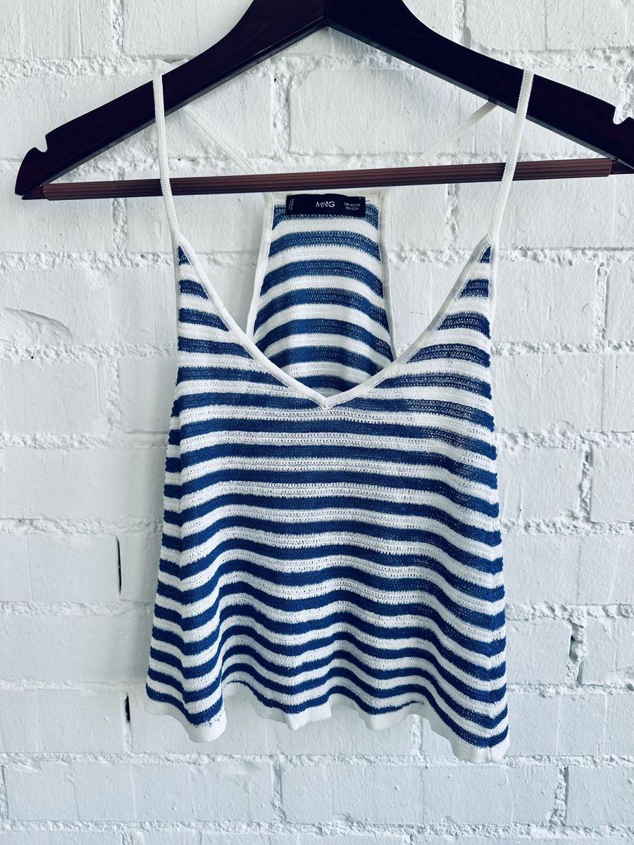 Mango Tops: Strick-Top mit Streifenmuster von Mango / Gr. XS – Gebraucht aus Bern von Fraeuleinhonig