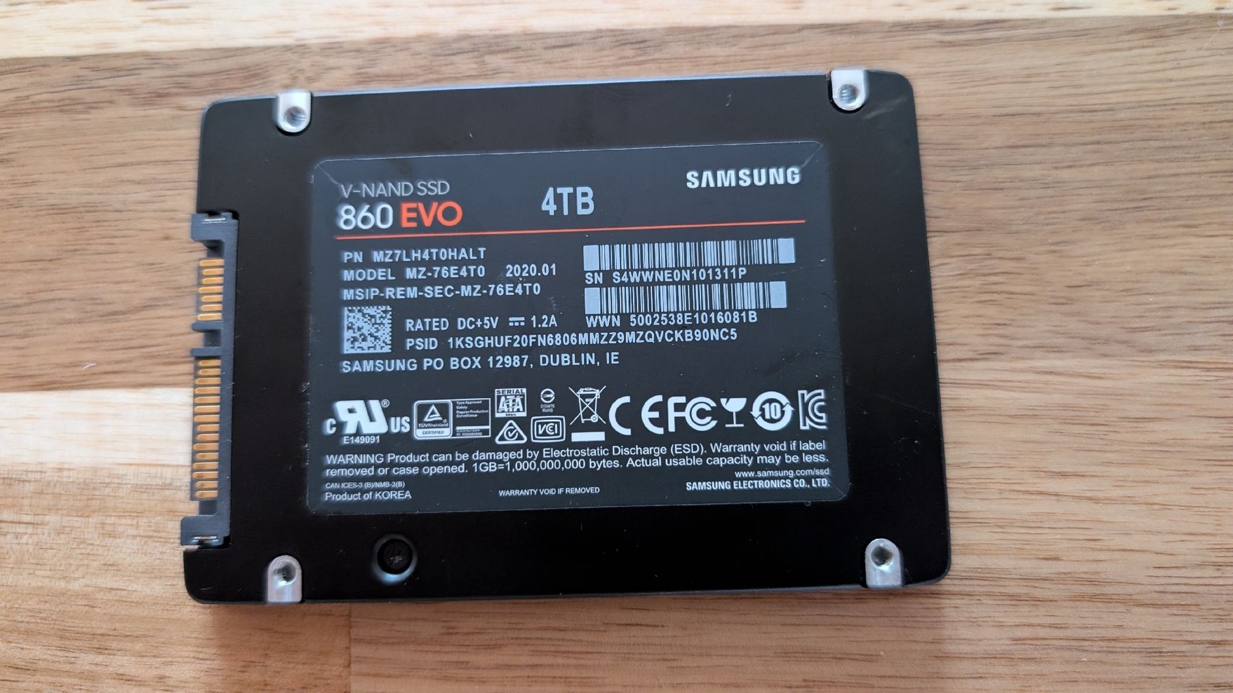 Samsung Harddisks: 2.5" SSD Samung 860 Evo 4TB – Gebraucht aus Aadorf von Thepacman 1
