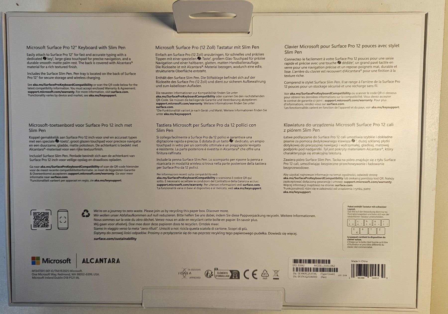 Tablet PC: Microsoft Surface Pro 12" Tablet PC mit CH-Keyboard und Pen – Nuovo e nell'imballaggio originale da Zürich venduto da Sailor21 7