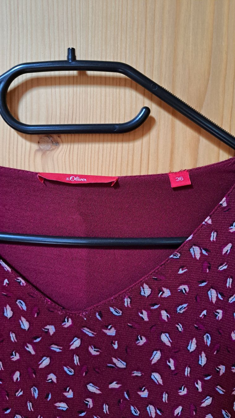 S.Oliver Vestiti: S.Oliver Damen Kleid Gr. 36 Beere Muster Elegant – Usato da Saanen venduto da MountainLove.44 1