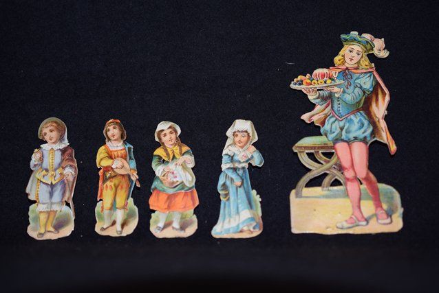 ANCIENNE PLANCHE CHROMO Découpis Chasseurs Victorian Scrap 1900 EUR 6,00 - FR