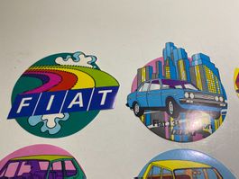 FIAT Aufkleber Sticker Abziehbild 70er Jahre vintage Set 1