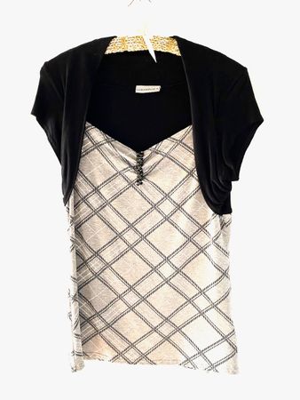 Long- Shirt mit Bolero und Glasperlen Gr. 38