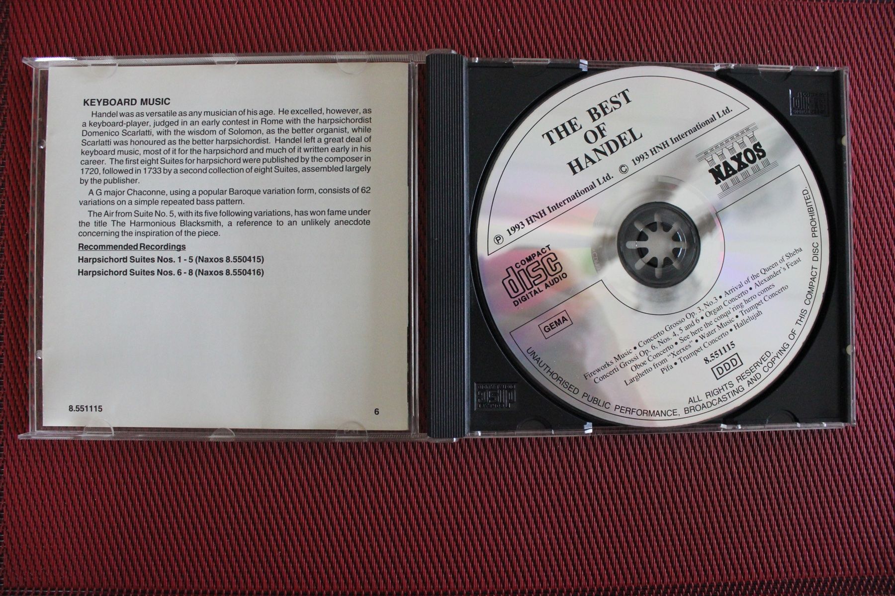 CD: Das Beste Von Händel Various: CD – Usato da Geroldswil venduto da CD-Verkauf-2022 1