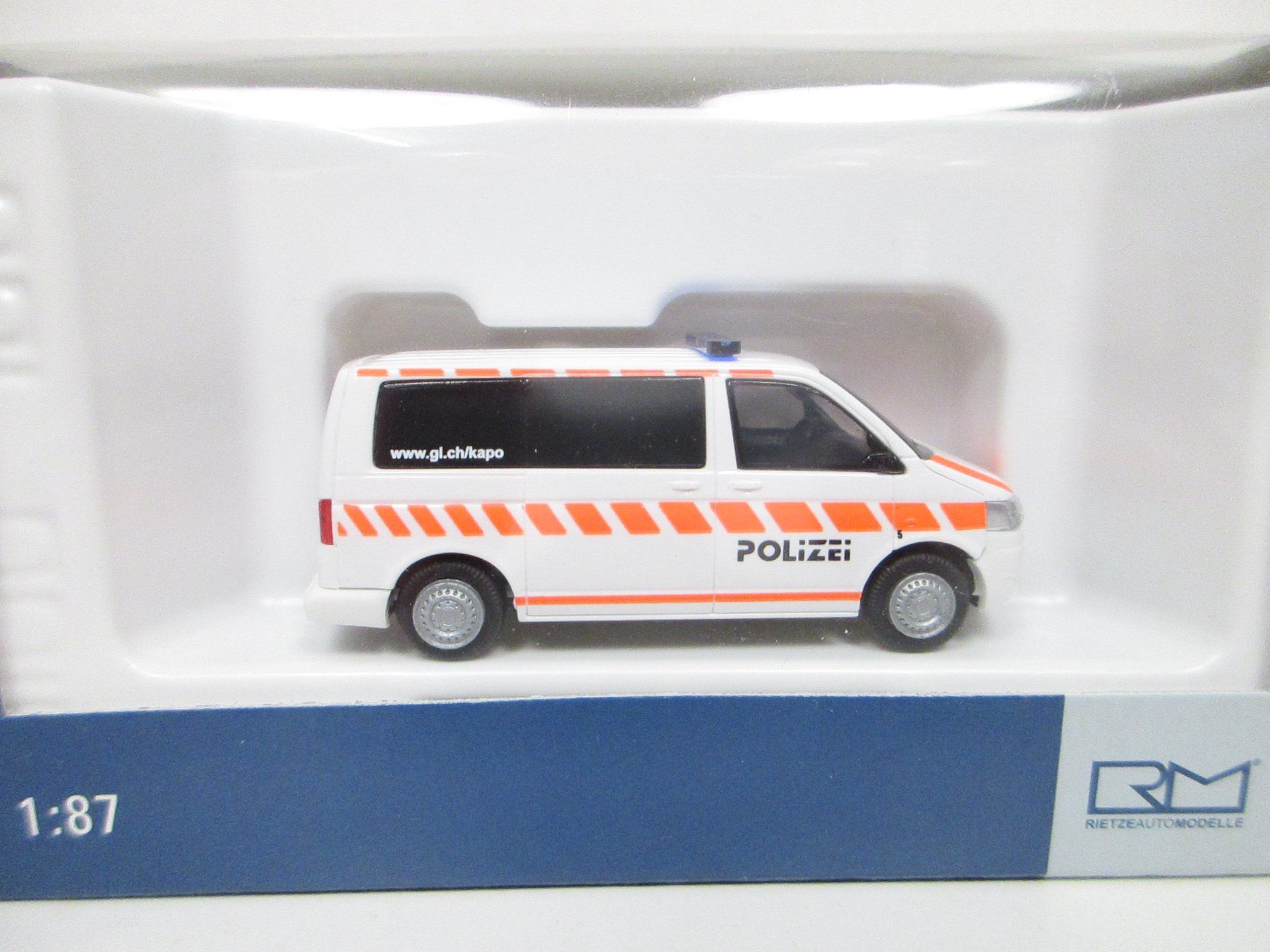 Volkswagen Modellautos: Rietze H0 53461 VW T5 Bus Polizei Glarus – Neu und originalverpackt aus Olten von Heinrich875 1