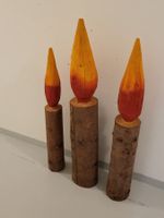 3 Holzkerzen