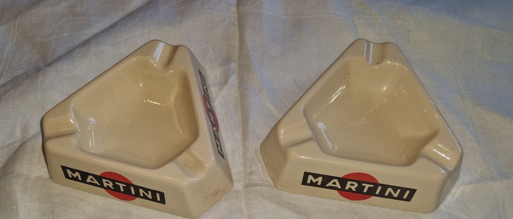Martini Portacenere: 2x Martini-Aschenbecher . Beige TOP Zustand . – Usato da Willisau venduto da mar_j55v 1