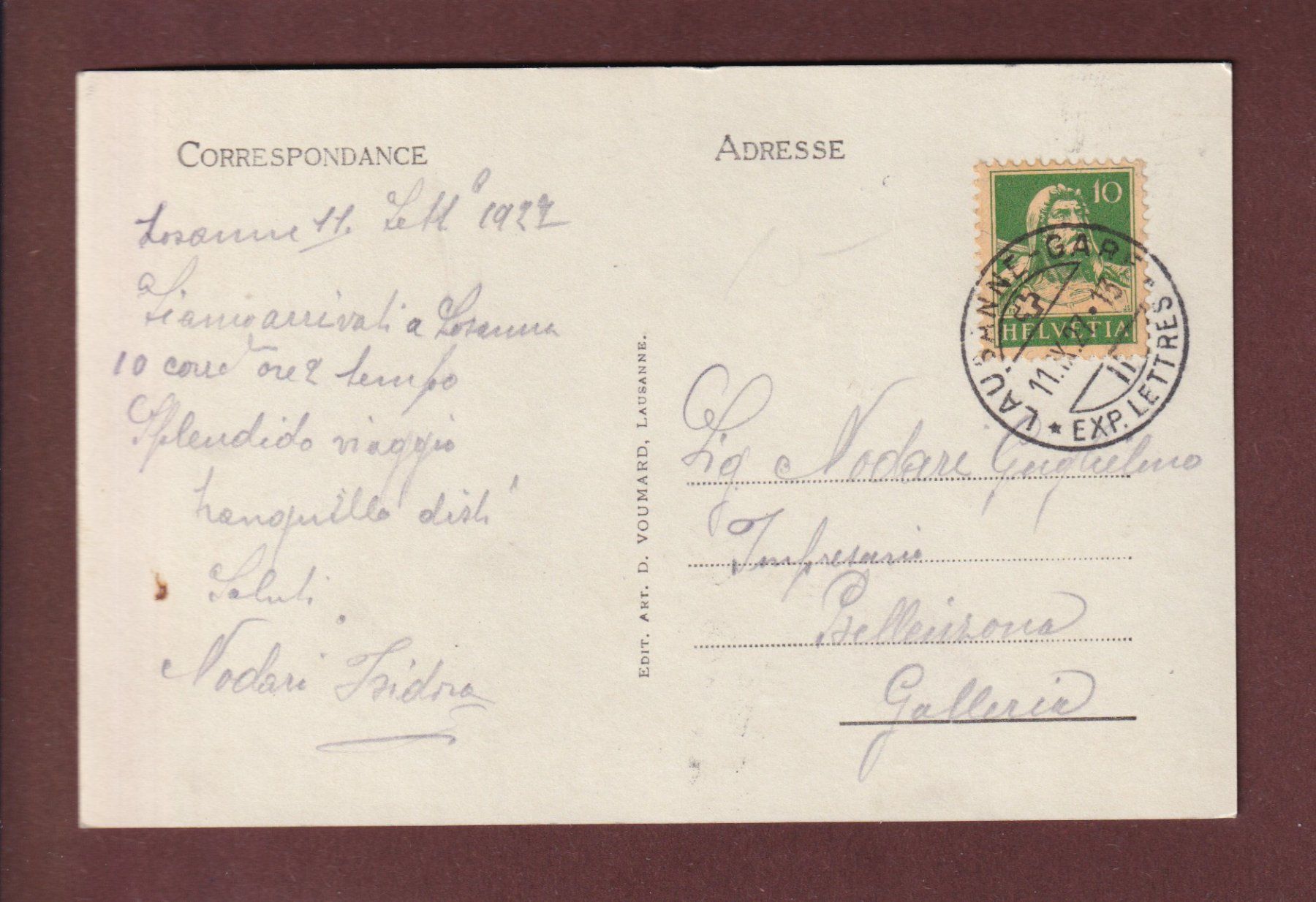 Cartoline postali: LAUSANNE - Bel-Air - Tram - 1927 – Usato da Pully venduto da nicecards 1