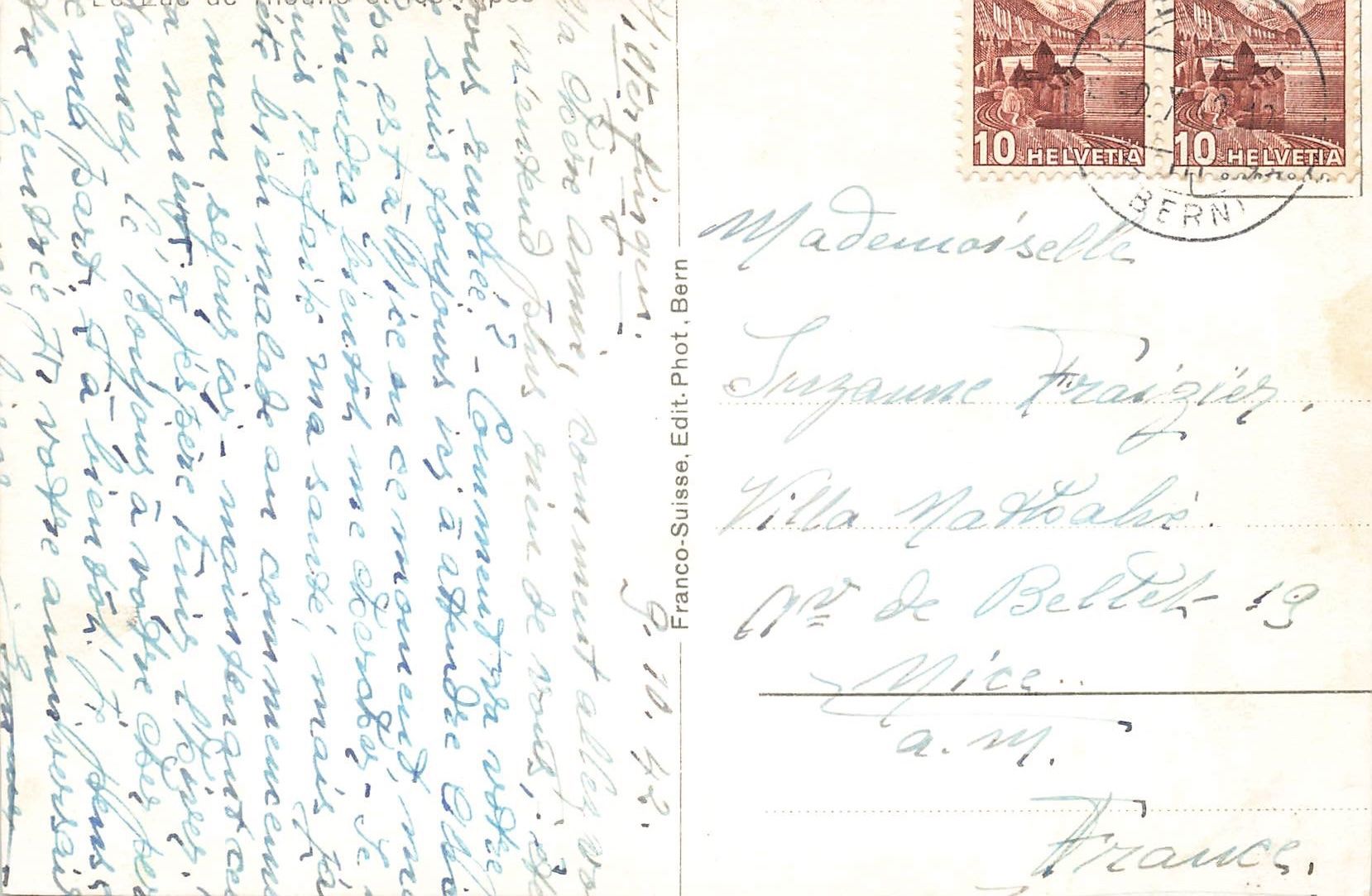 Cartoline postali: Thunersee BE Dampfschiff mit Eiger Mönch und Jungfrau schiff – Usato da Biasca venduto da Blenio71 1