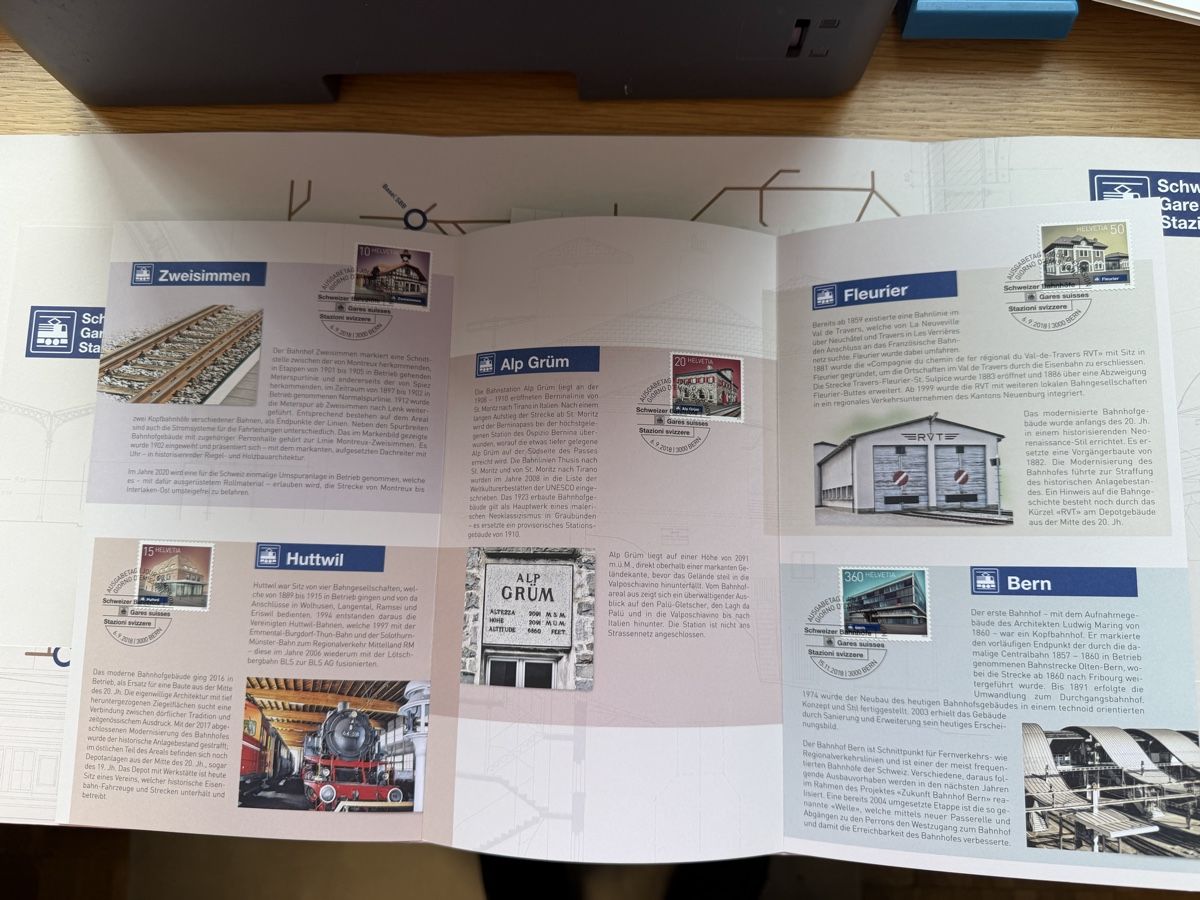 Tutti i francobolli: Schweizer Bahnhöfe 2016/17 und 18 – Nuovo (secondo la descrizione) da Murgenthal venduto da Tina_4055 2
