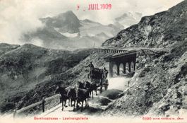 Bernina - Strasse  GR  / 5er Pferdegespann     um 1909