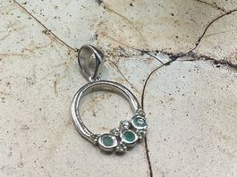 Anhänger Sterlingsilber mit Smaragd und Peridot