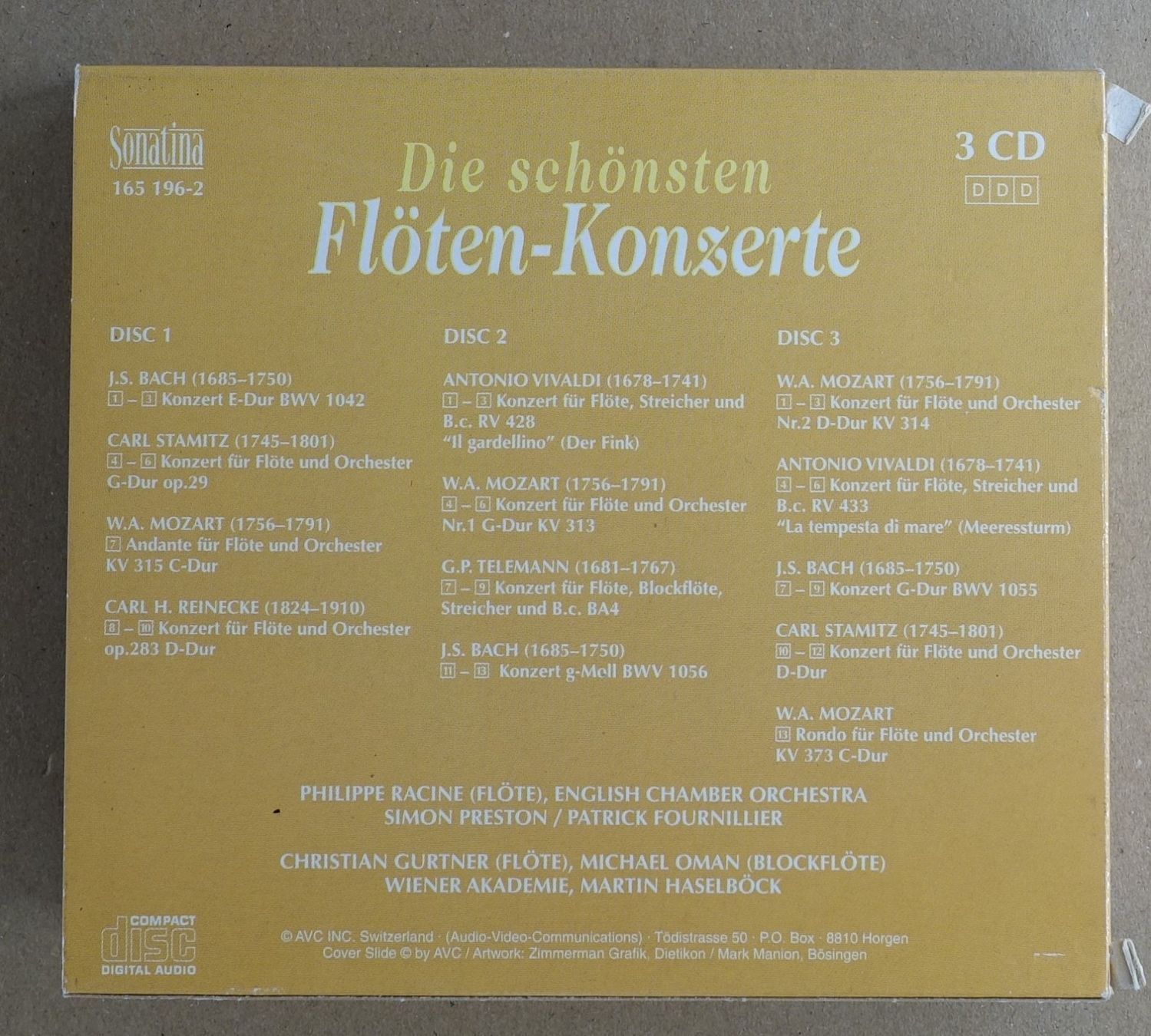 CDs: Die schönsten Flöten-Konzerte (3 CDs) - F18 – Gebraucht aus Sessa von fraenklishop 1