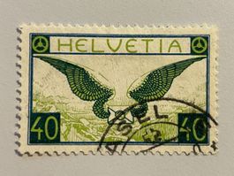 1929 Flugpost glattes Papier, ZNr. 15, gestempelt BASEL