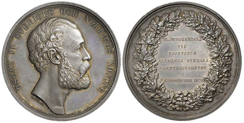 Medaglie: Schweden, Silberne Preismedaille 1876 – Usato da Chiasso venduto da Novamarketing