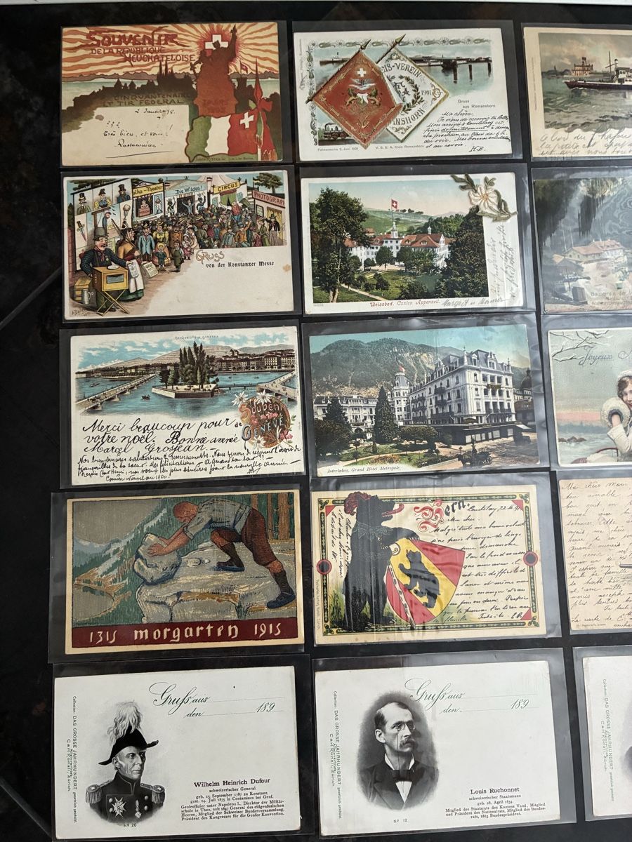 Ansichtskarten: Konvolut 23 Ansichtskarten Schweiz mit verschiedenen Motiven – Gebraucht aus Aeschlen ob Gunten von Maroeggu