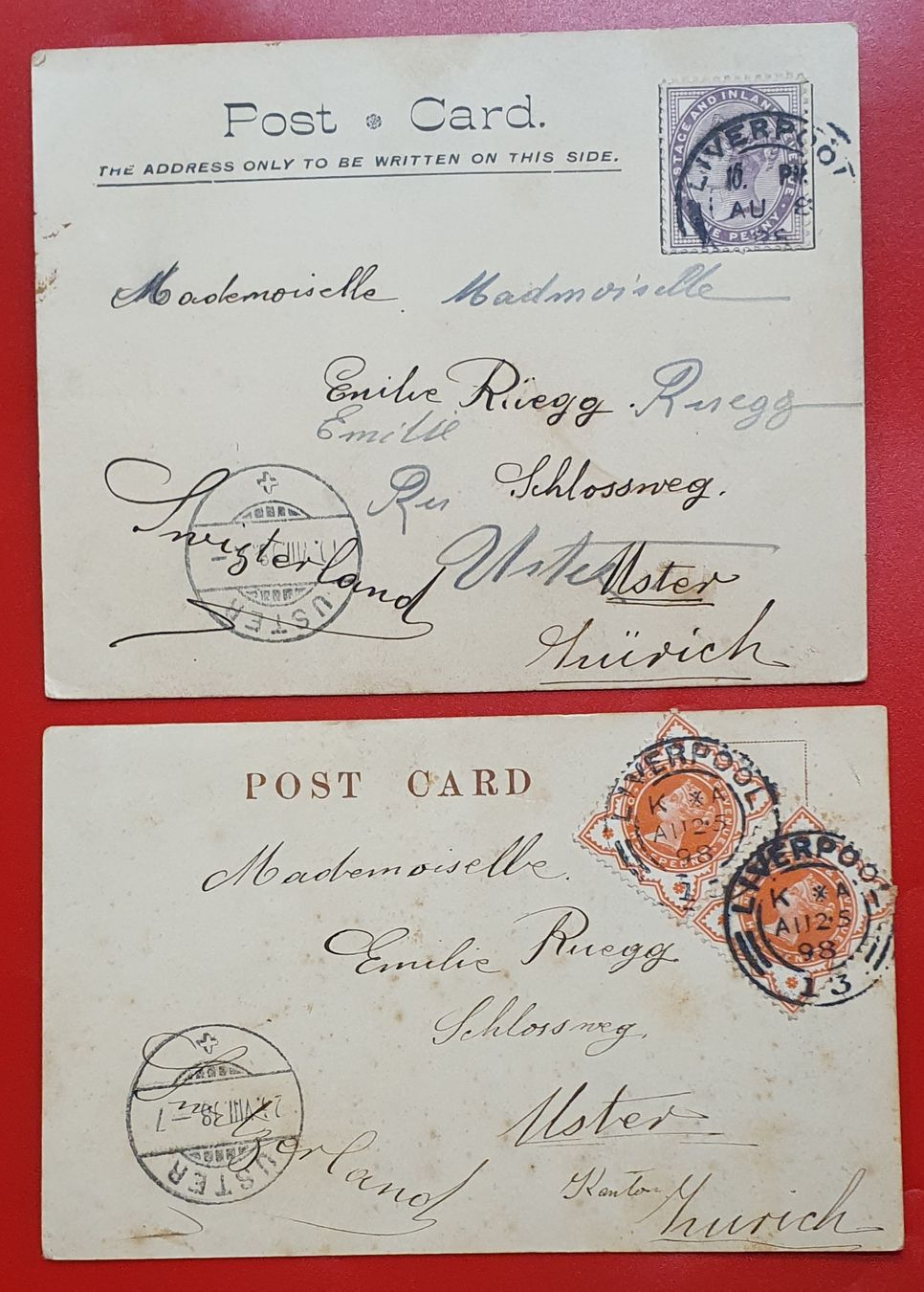 Cartoline postali: 2 Antike Postkarten Liverpool um 1900 – Usato da Kreuzlingen venduto da Rschweiz1 1