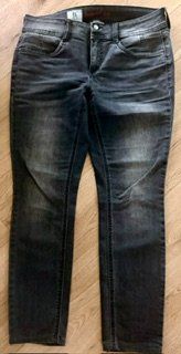 Graue Jeans im Used Look von StreetOne, Grösse 30
