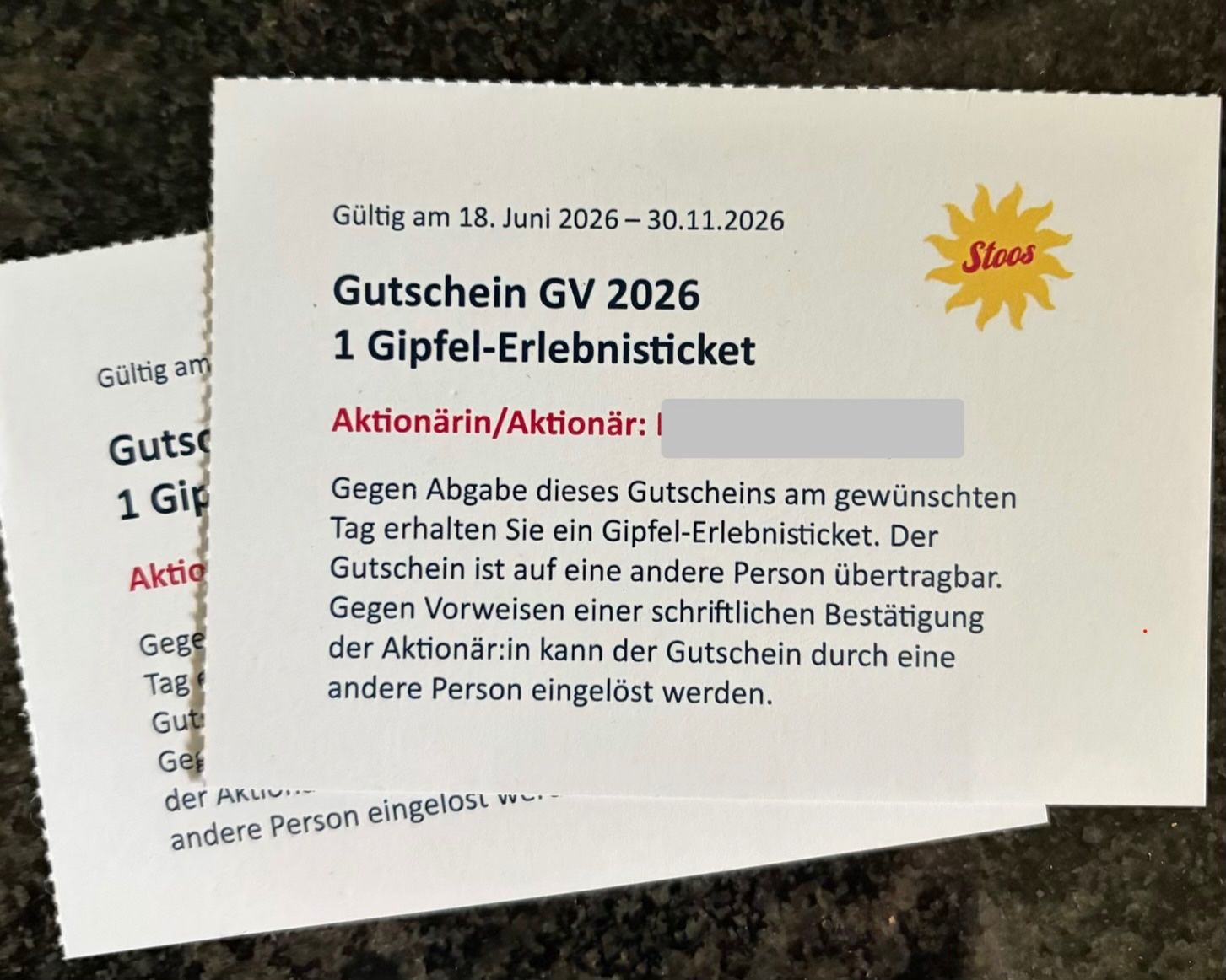 Gutscheine: 2 Stoos Tageskarten (Doppelpack) – Neu und originalverpackt aus Rotkreuz von Move1