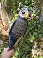 Süsse Eulendeko Figur für den Garten -  blau 🦉