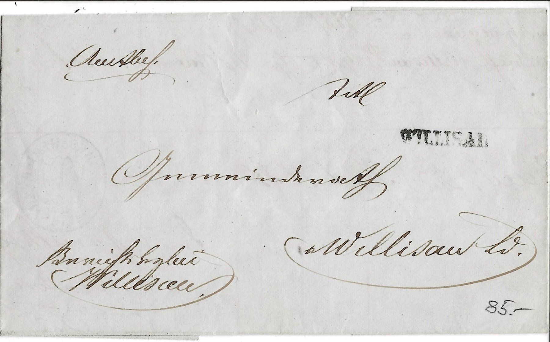 Cartes postales: Willisau, Balkenstempel, 1857, Gerichtsurkunde – D'occasion à Frauenfeld par Merk52