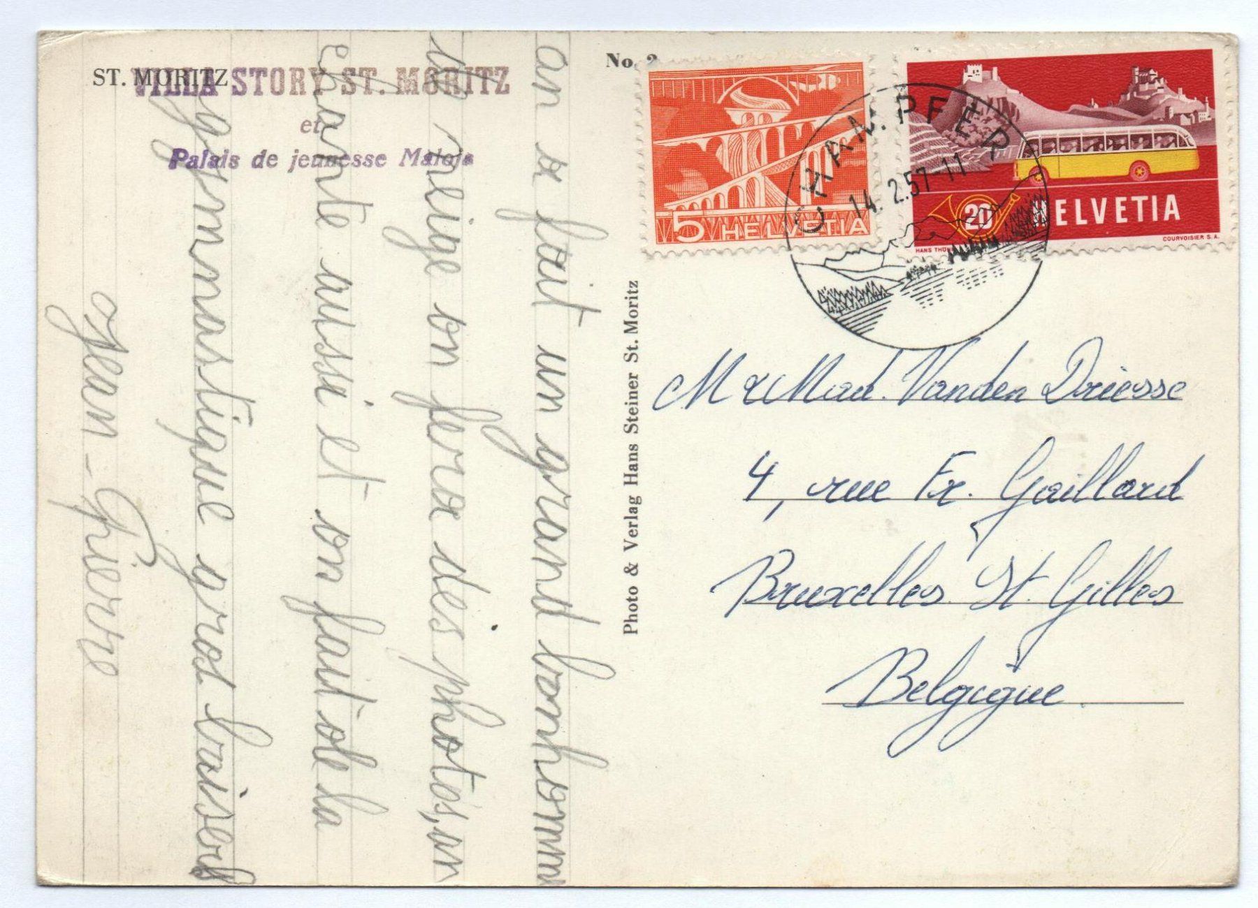 Cartoline postali: 4 x Ansichtskarten ST. MORITZ – Usato da Jona venduto da philajona 3