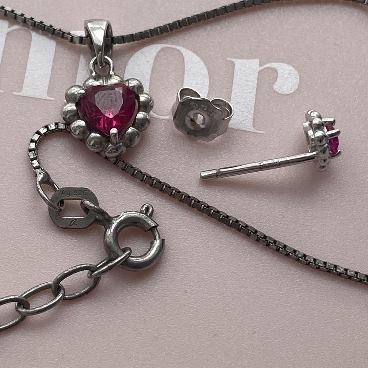 Amor Catenine: Silber 925 Rubin Herz Amor Set – Nuovo e nell'imballaggio originale da Givisiez venduto da dor_xb9k 2