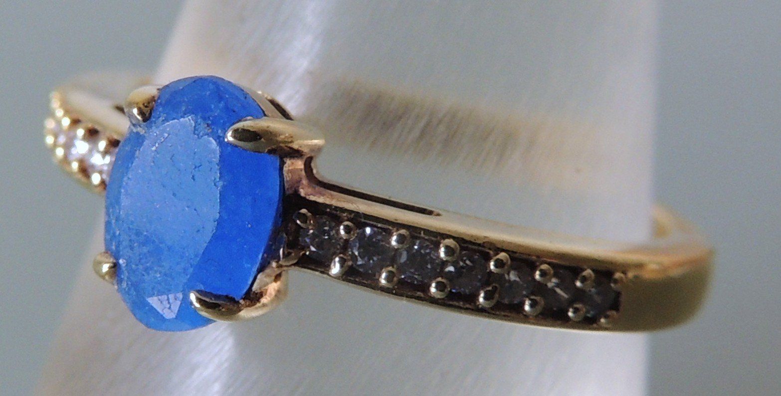 Ringe: Vergoldeter Silber 925 Fingerring blauer Quarz  Gr. 56 – Gebraucht aus Waldenburg von schaller707 1