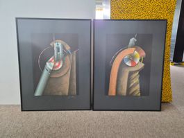 Giovanni Hube 2 verschid Kunstdruck  limitiert 3/110 gerahmt