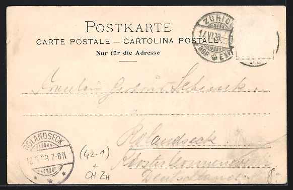 Cartoline postali: Zürich, Schützengesellschaft, Blick au – Usato da Berlin venduto da bartko-reher 1