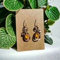 Ohrhänger aus Kupfer und Silber mit seltenem, orange Granat