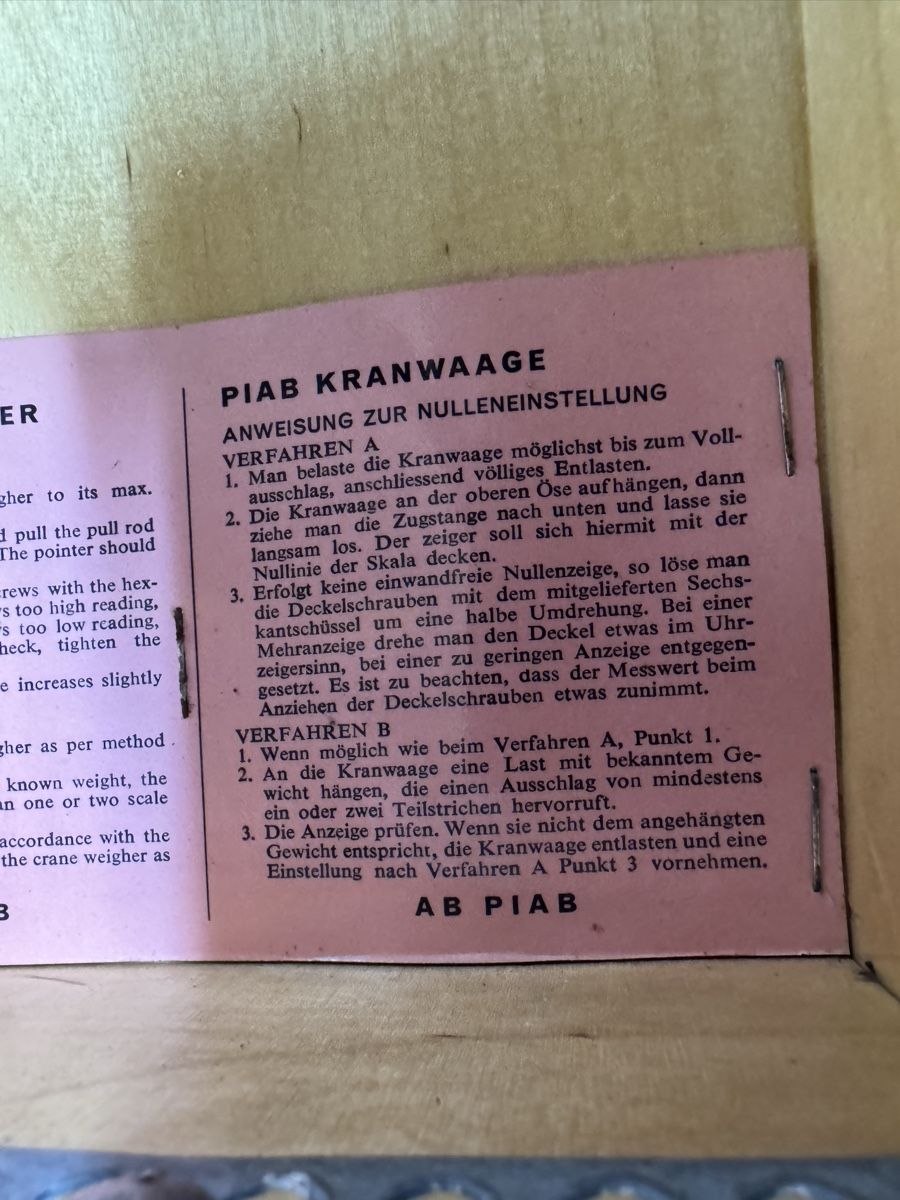 Misurare: Kranwaage PIAB Dynamometer WA-1016 – Usato da Brienz BE venduto da soto718 8