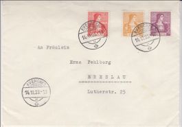 1923: Helv.Brustbild I - die drei Marken "reiner" Satzbrief!