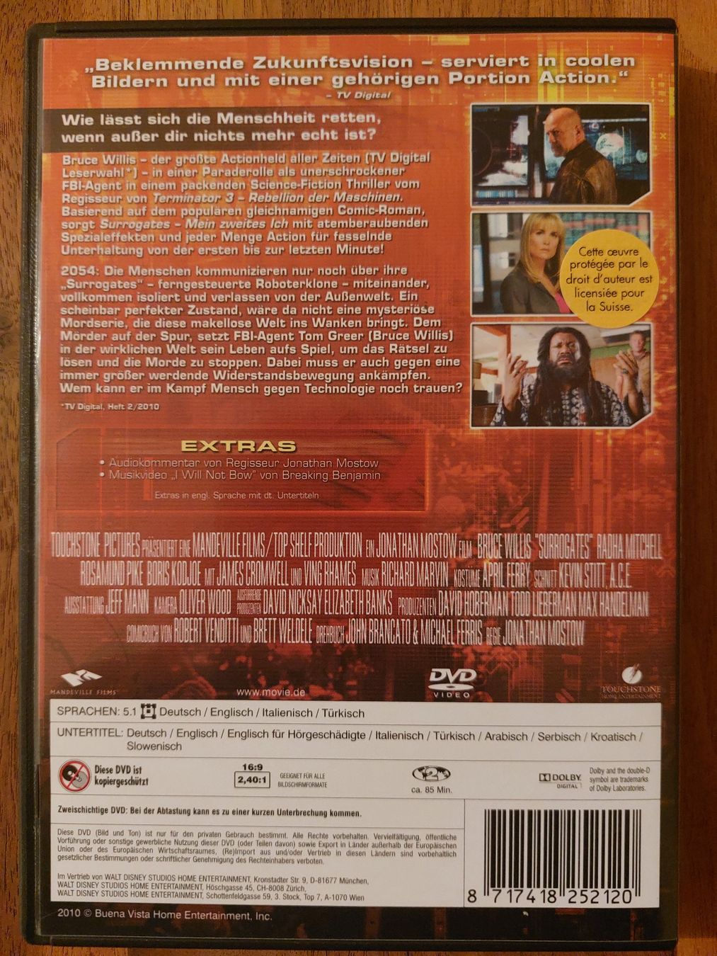 Tutti i DVDs: DVD - Surrogates - Mein Zweites Ich – Usato da Rheinfelden venduto da FilmAuktion 1