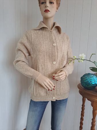 TRIKOZA Shetlandwolle Cardigan Strickjacke Jacke 54 / M