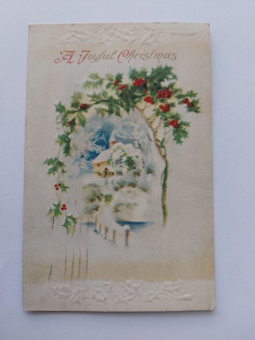 Ansichtskarten: Alte Weihnachtskarte mit Haus und Schnee 1919 – Gebraucht aus Wattwil von yburgler