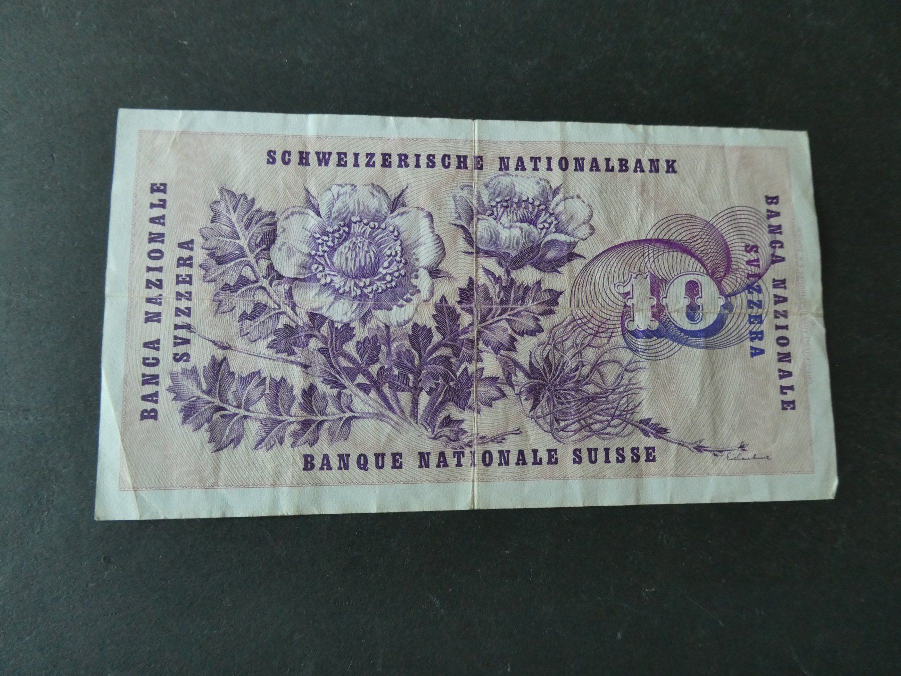 Billets de banque: Schweiz 1974, 10 Franken – D'occasion à Hinterforst par Rohusri 1