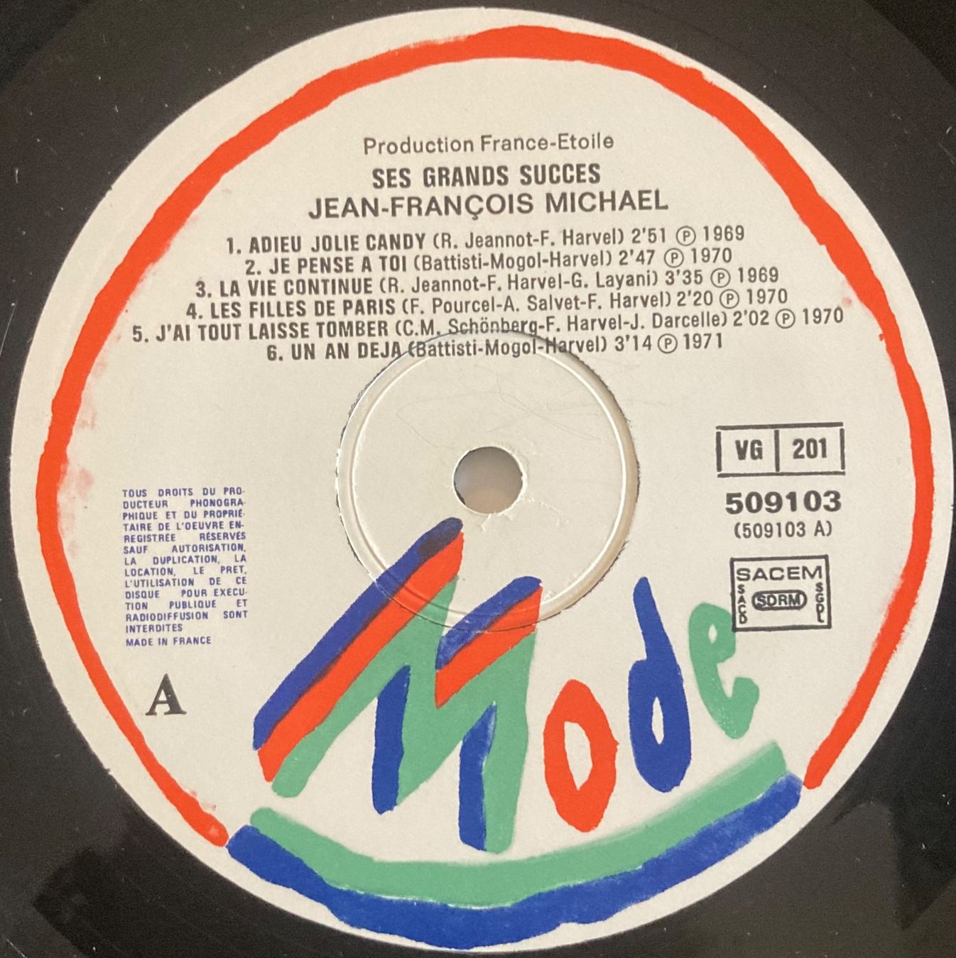 Dischi in vinile: JEAN-FRANÇOIS MICHAEL - SES GRANDS SUCCÈS – Usato da Poliez-Pittet venduto da Newtown-Records 3