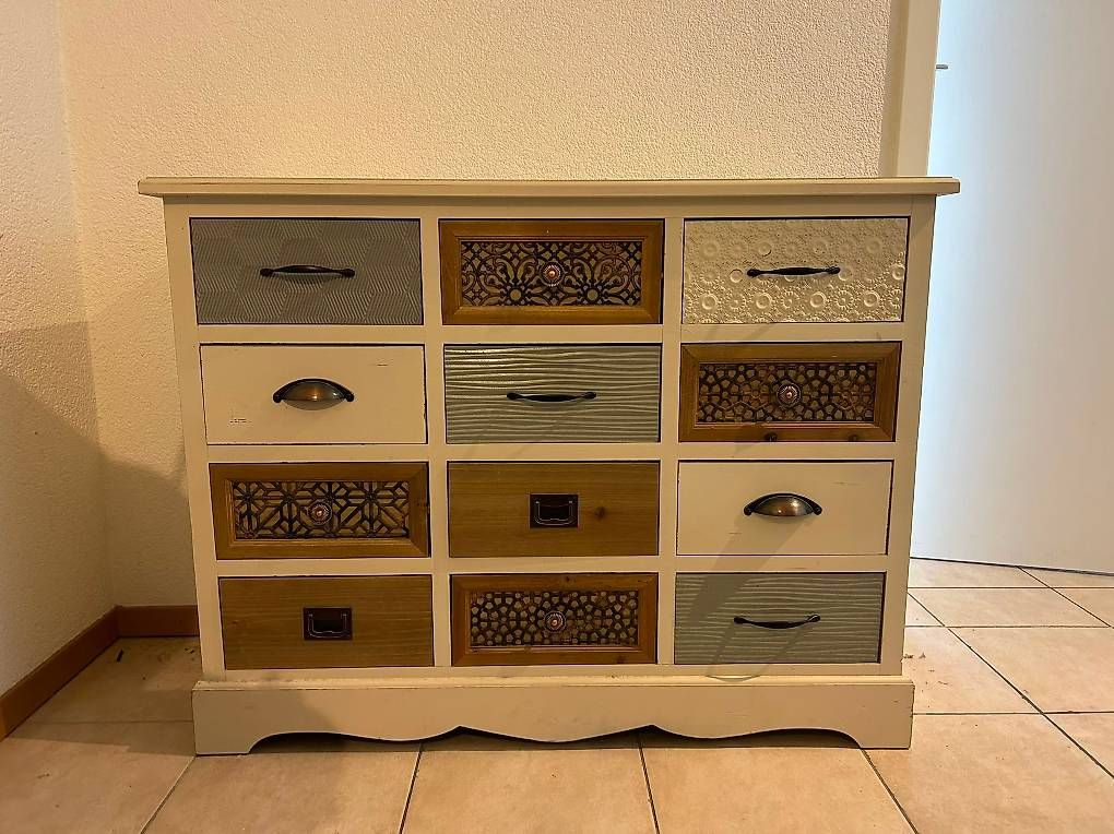 Cassettiere: Commode / meuble de rangement 12 tiroirs style vintage – Usato da Apples venduto da ABATilleul