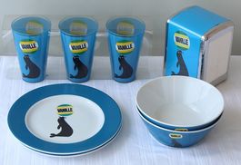 Retro Migros Geschirr Vanille Seehund Eiscreme Servietten